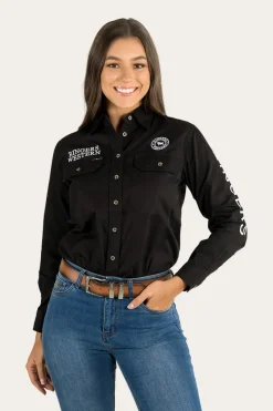 Outlet Ringers Western Signature Jillaroo Womens Full Button Work Shirt - Black/White