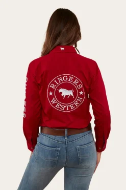 Ringers Western Signature Jillaroo Womens Full Button Work Shirt - Red/White