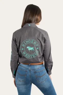 Clearance Ringers Western Signature Jillaroo Womens Full Button Work Shirt - Magnum/Mint