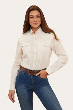 Hot Ringers Western Silverlake Womens Western Shirt - Off White