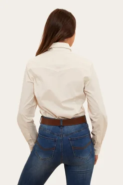 Hot Ringers Western Silverlake Womens Western Shirt - Off White
