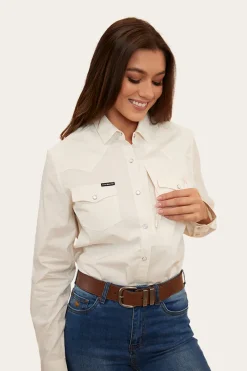 Hot Ringers Western Silverlake Womens Western Shirt - Off White