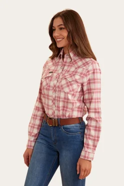 Online Ringers Western Silverlake Womens Western Shirt - Pink/Check