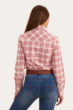 Online Ringers Western Silverlake Womens Western Shirt - Pink/Check