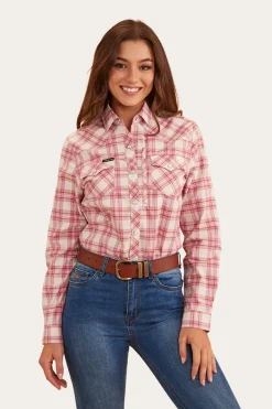 Online Ringers Western Silverlake Womens Western Shirt - Pink/Check