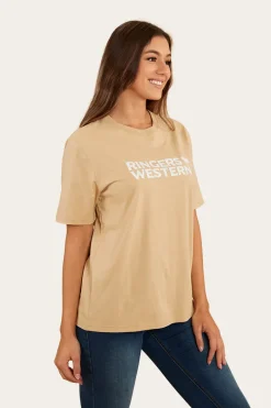 New Ringers Western Somerset Womens Loose Fit T-Shirt - Dark Sand