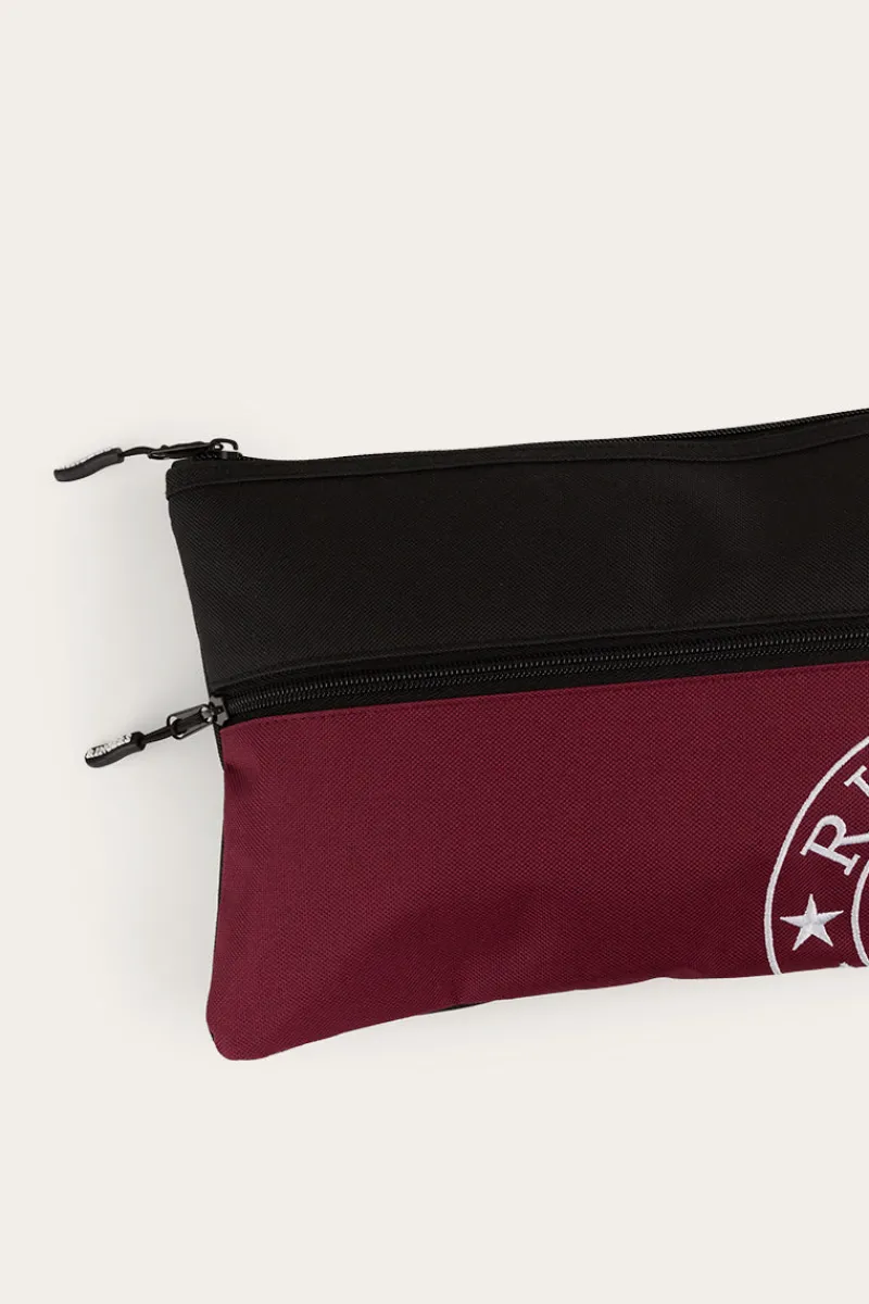 Sale Ringers Western Spencer Pencil Case - Burgundy/Black