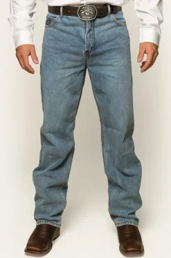 Discount Ringers Western Station Hill Mens Relaxed Fit Jean - Light Wash Blue