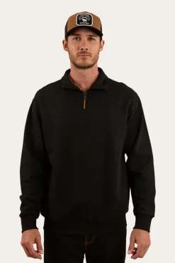 Clearance Ringers Western Strand Mens 1/4 Zip Crew - Black