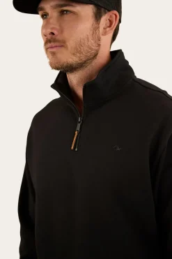 Clearance Ringers Western Strand Mens 1/4 Zip Crew - Black
