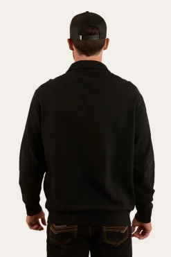 Clearance Ringers Western Strand Mens 1/4 Zip Crew - Black