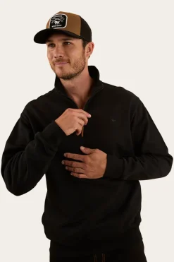 Clearance Ringers Western Strand Mens 1/4 Zip Crew - Black