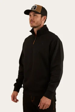 Clearance Ringers Western Strand Mens 1/4 Zip Crew - Black