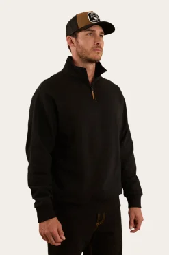 Clearance Ringers Western Strand Mens 1/4 Zip Crew - Black