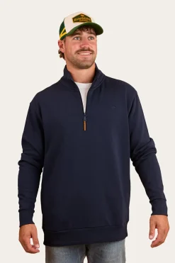 Sale Ringers Western Strand Mens 1/4 Zip Crew - Navy
