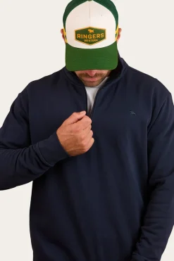 Sale Ringers Western Strand Mens 1/4 Zip Crew - Navy