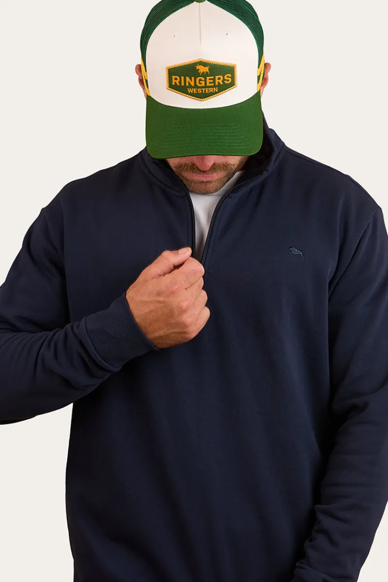 Sale Ringers Western Strand Mens 1/4 Zip Crew - Navy