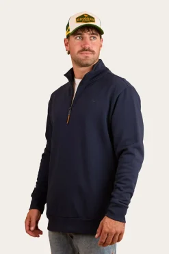 Sale Ringers Western Strand Mens 1/4 Zip Crew - Navy