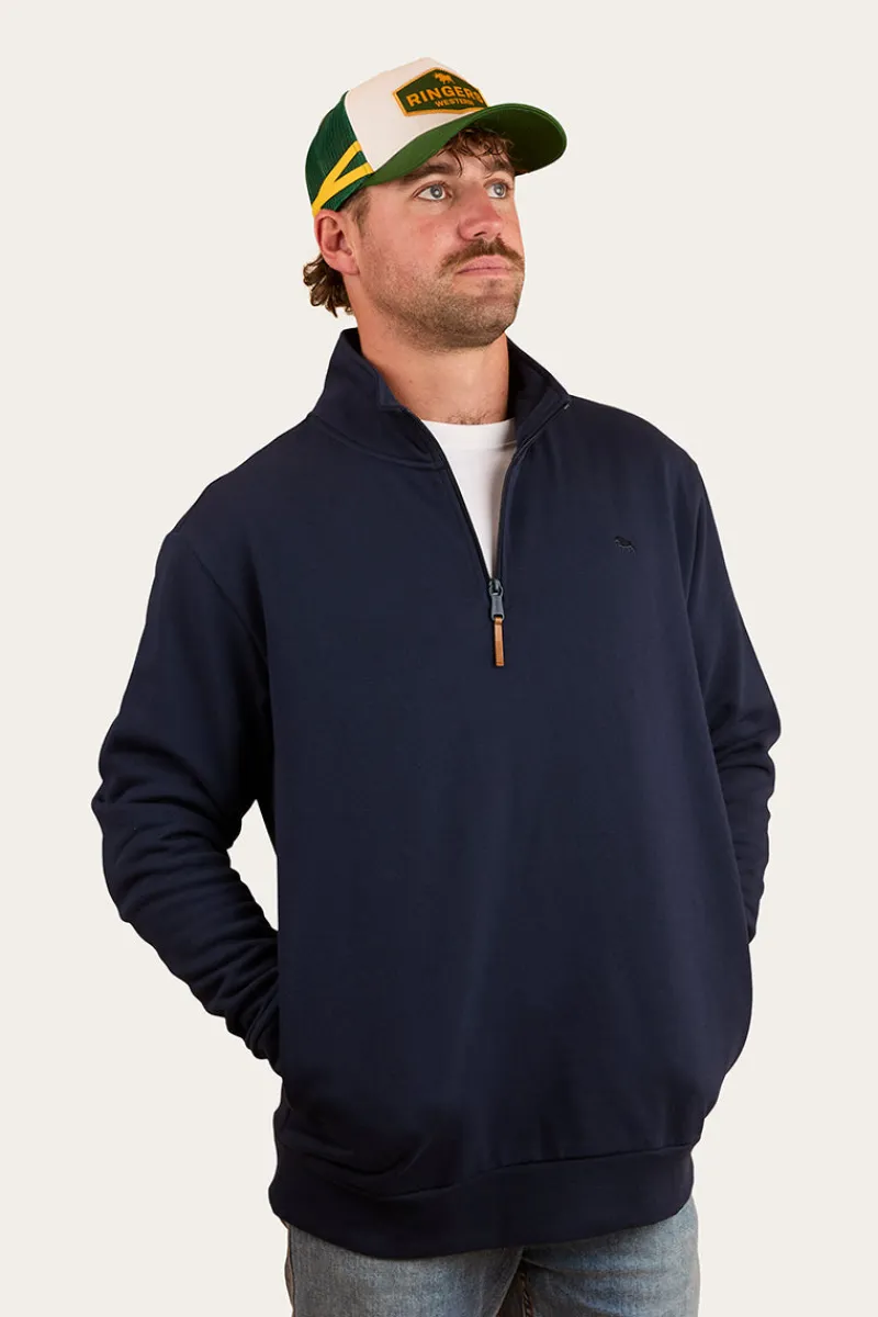 Sale Ringers Western Strand Mens 1/4 Zip Crew - Navy