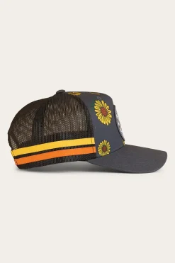 New Ringers Western Sunflowers Kids Trucker Cap - Black / Multi