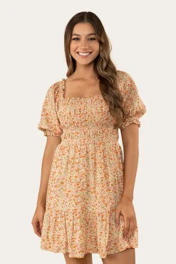 Ringers Western Tahlia Womens Shirred Mini Dress - Off White