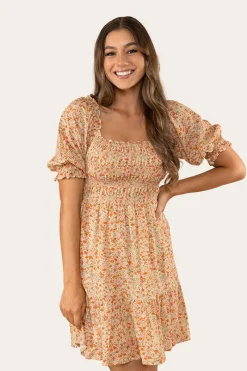 Ringers Western Tahlia Womens Shirred Mini Dress - Off White