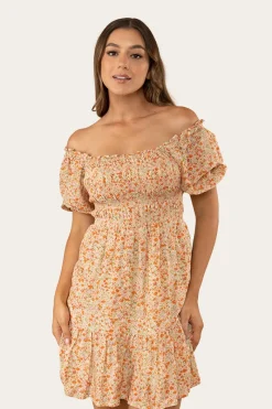 Ringers Western Tahlia Womens Shirred Mini Dress - Off White
