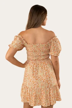 Ringers Western Tahlia Womens Shirred Mini Dress - Off White