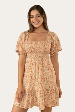 Ringers Western Tahlia Womens Shirred Mini Dress - Off White