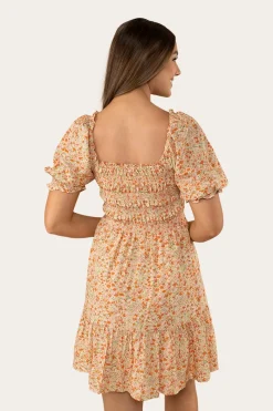 Ringers Western Tahlia Womens Shirred Mini Dress - Off White