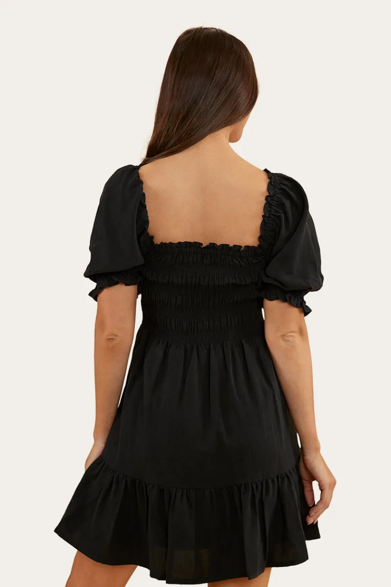 Discount Ringers Western Tahlia Womens Shirred Mini Dress - Black