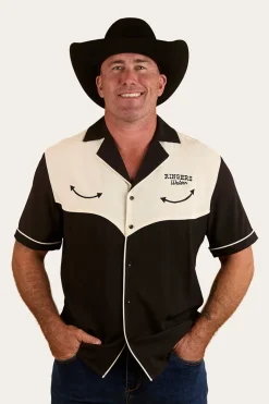 Best Ringers Western Take No Bull Mens Pub Shirt - Charcoal