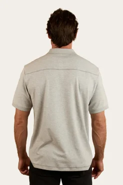 Clearance Ringers Western Tech Mens Polo - Grey Marle