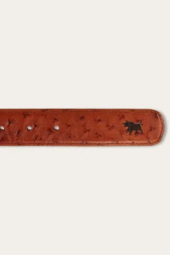 Discount Ringers Western Telford Belt - Chestnut Ostrich