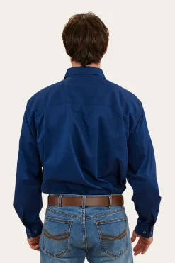 Best Ringers Western Tempest Mens Half Button Work Shirt - Navy