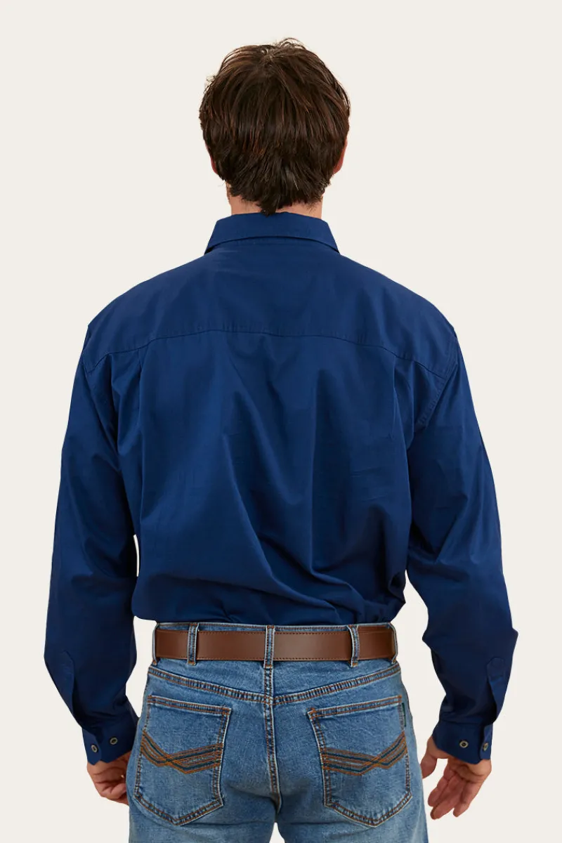 Best Ringers Western Tempest Mens Half Button Work Shirt - Navy