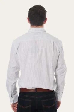 Discount Ringers Western Territory Mens Business Check Dress Shirt White/Blue