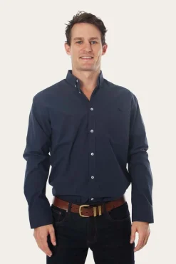 Outlet Ringers Western Territory Mens Check Dress Shirt - Navy/Steele