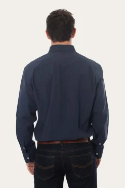 Outlet Ringers Western Territory Mens Check Dress Shirt - Navy/Steele