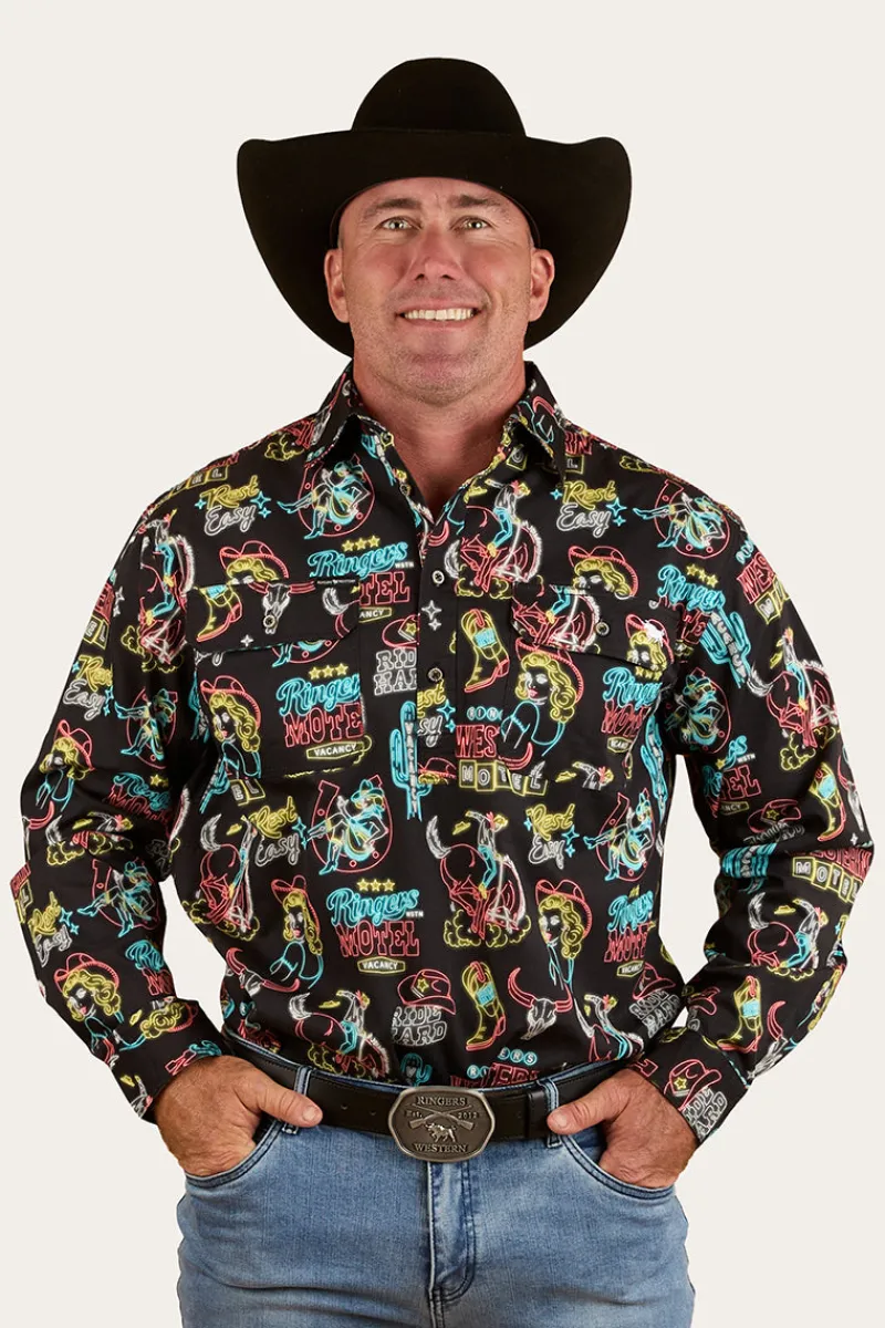 Clearance Ringers Western The Dyno Mens Limited Edition Work Shirt - Black / Multi