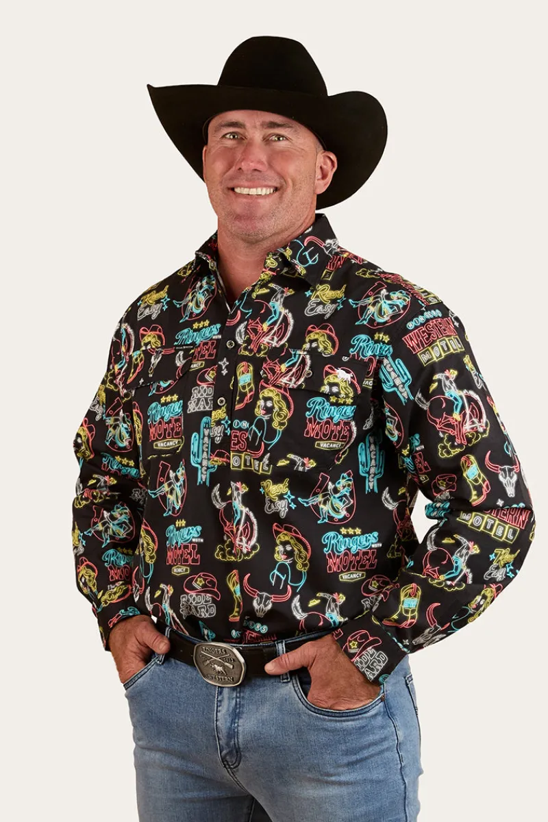 Clearance Ringers Western The Dyno Mens Limited Edition Work Shirt - Black / Multi
