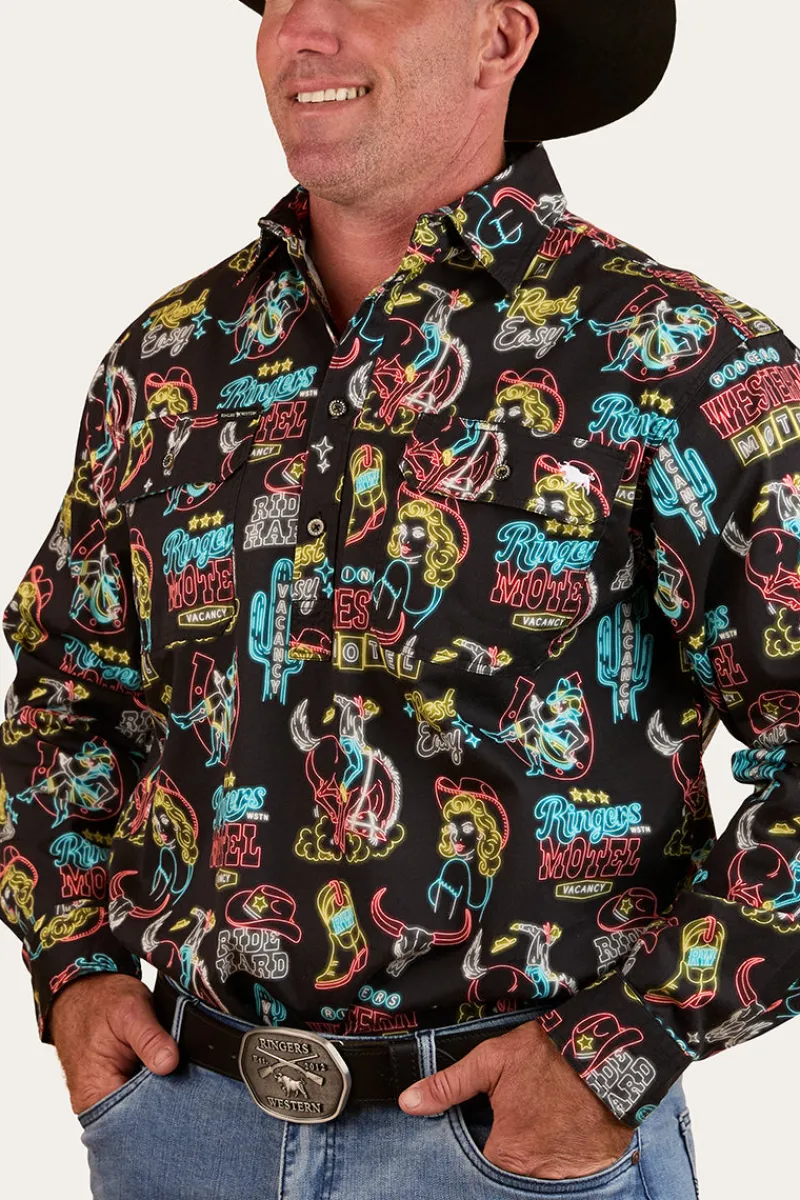 Clearance Ringers Western The Dyno Mens Limited Edition Work Shirt - Black / Multi