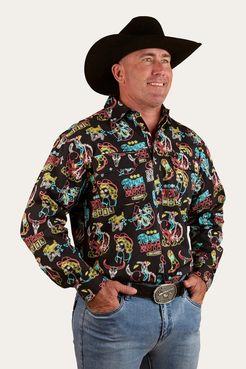 Clearance Ringers Western The Dyno Mens Limited Edition Work Shirt - Black / Multi
