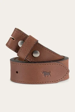 Discount Ringers Western Tibbs Leather Belt Strap - Walnut