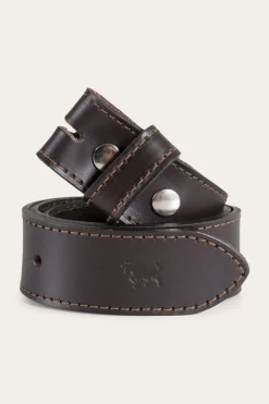 Outlet Ringers Western Tibbs Leather Belt Strap - Dark Chocolate