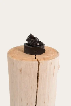 Outlet Ringers Western Tibbs Leather Belt Strap - Dark Chocolate
