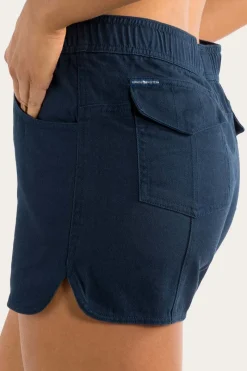Best Ringers Western Tora Womens Heavy Weight Ruggers - Dark Navy/Camel