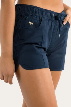 Best Ringers Western Tora Womens Heavy Weight Ruggers - Dark Navy/Camel