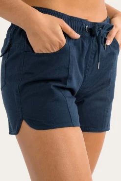 Best Ringers Western Tora Womens Heavy Weight Ruggers - Dark Navy/Camel