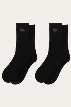 Hot Ringers Western Tracker Socks - Black / Black